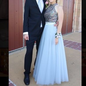 Grey Rhinestoned Gown